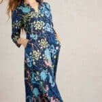 White Stuff Rua Jersey Shirt Dress Blue Print - La Vie en Rose Damesmode