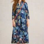 White Stuff Rua Jersey Shirt Dress Blue Print - La Vie en Rose Damesmode