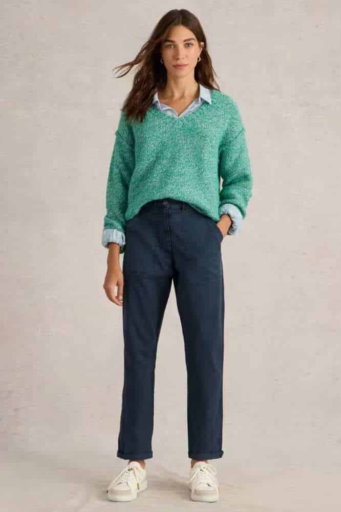 White Stuff Twister Chino Trouser Dark Navy - La Vie en Rose Damesmode