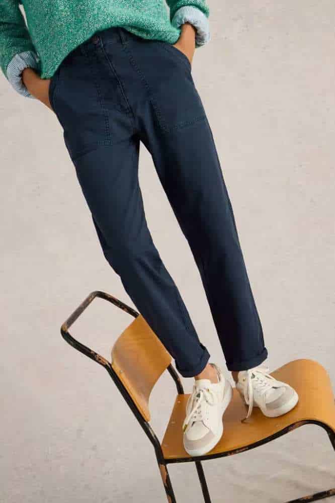 White Stuff Twister Chino Trouser Dark Navy - La Vie en Rose Damesmode