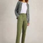 White Stuff Twister Chino Trouser Khaki Green - La Vie en Rose Damesmode
