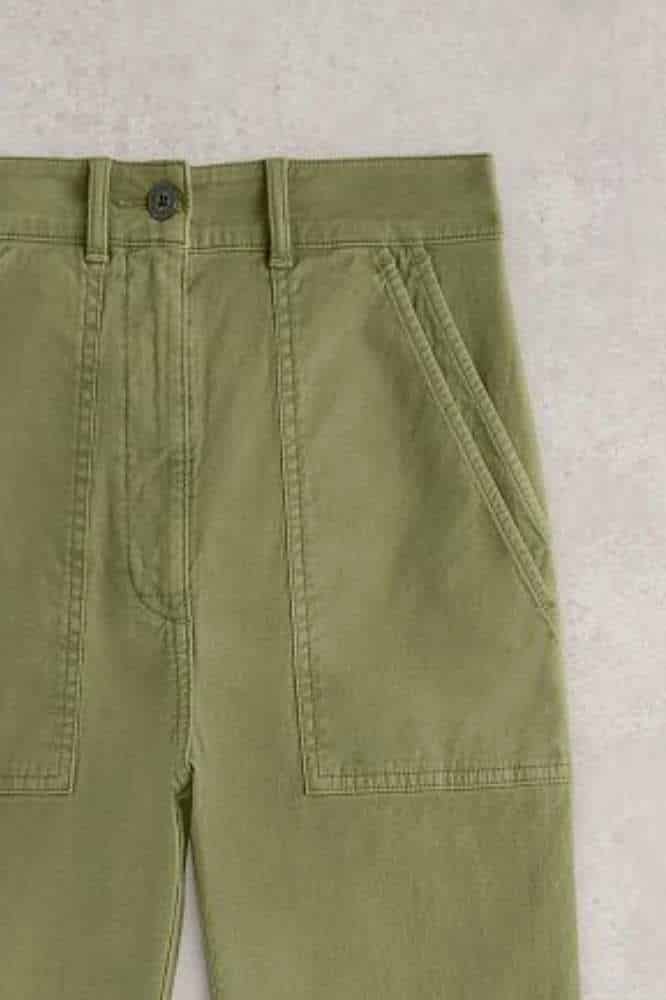 White Stuff Twister Chino Trouser Khaki Green - La Vie en Rose Damesmode