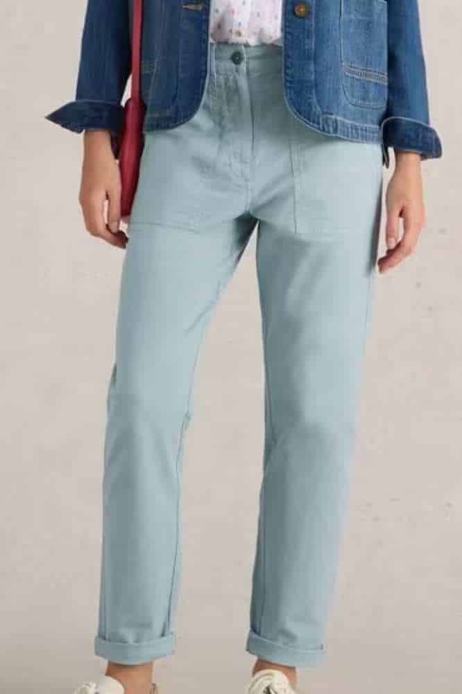 White Stuff Twister Chino Trouser Light Blue - La Vie en Rose Damesmode