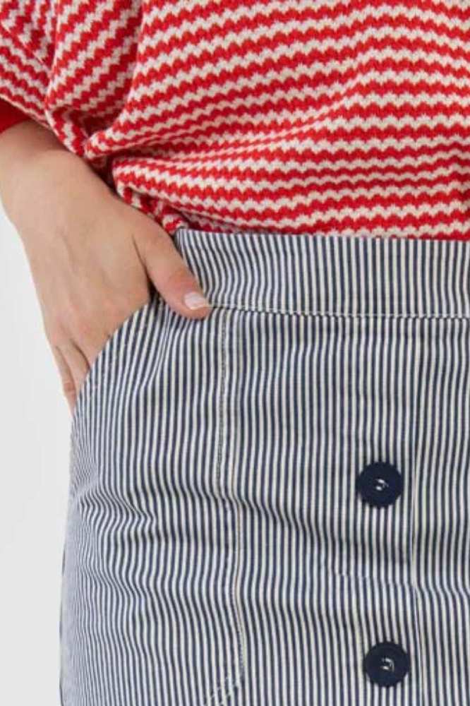 Danefae Danekage Stretch Canvas Skirt Dark Navy Chalk - La Vie en Rose Damesmode