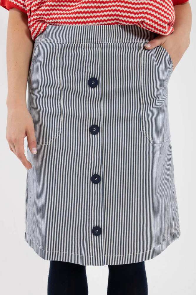 Danefae Danekage Stretch Canvas Skirt Dark Navy Chalk - La Vie en Rose Damesmode