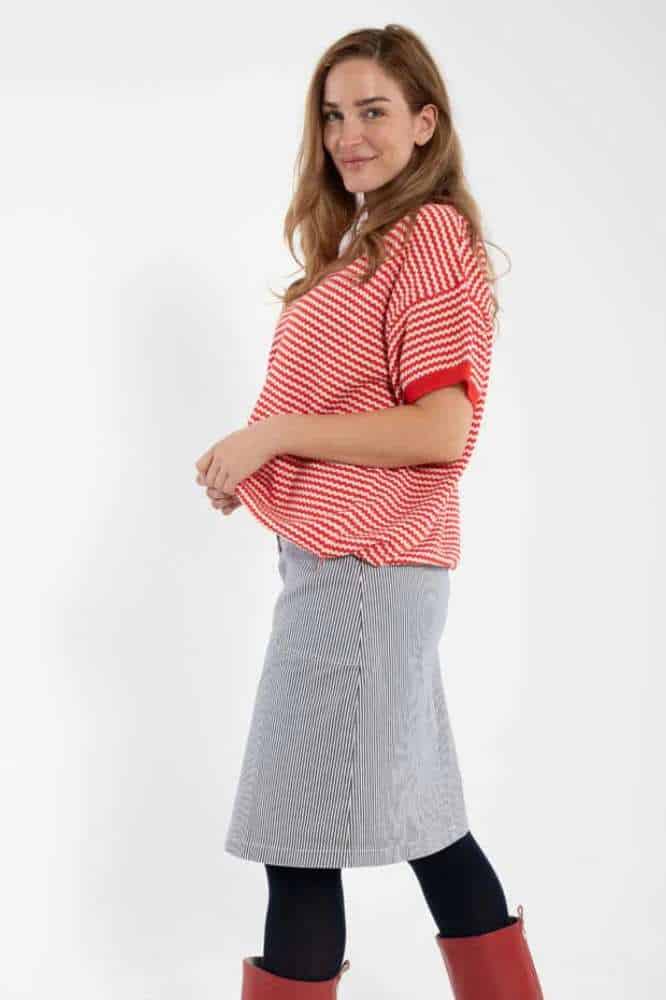 Danefae Danekage Stretch Canvas Skirt Dark Navy Chalk - La Vie en Rose Damesmode