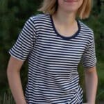 Danefae Danerolemodel Ribbing Tee Dark NavyChalk - La Vie en Rose Damesmode