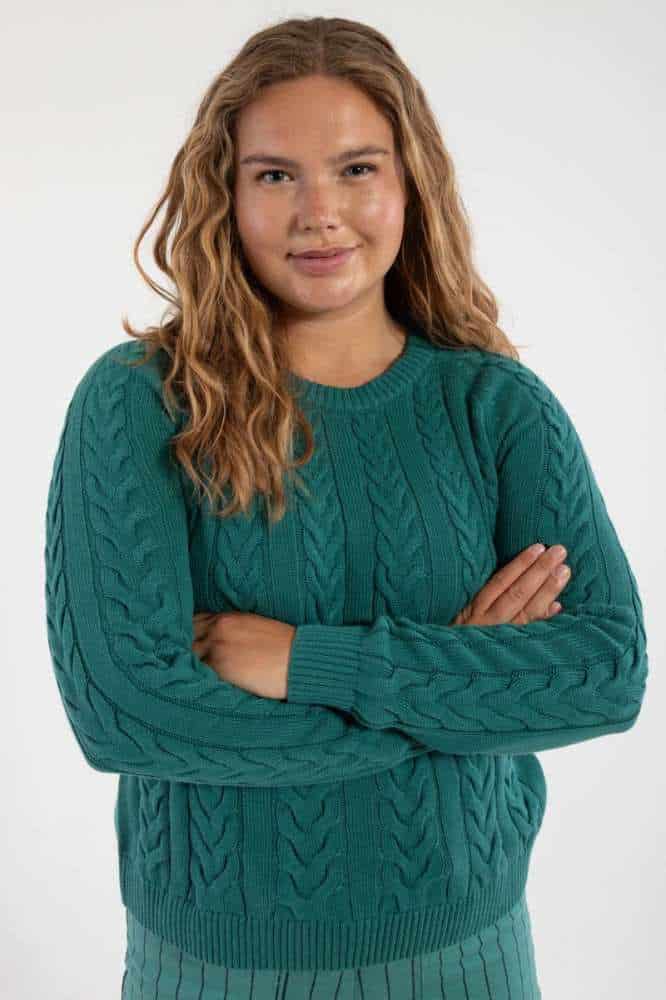 Danefae Danetwister Cable Sweater Light Slate - La Vie en Rose Damesmode