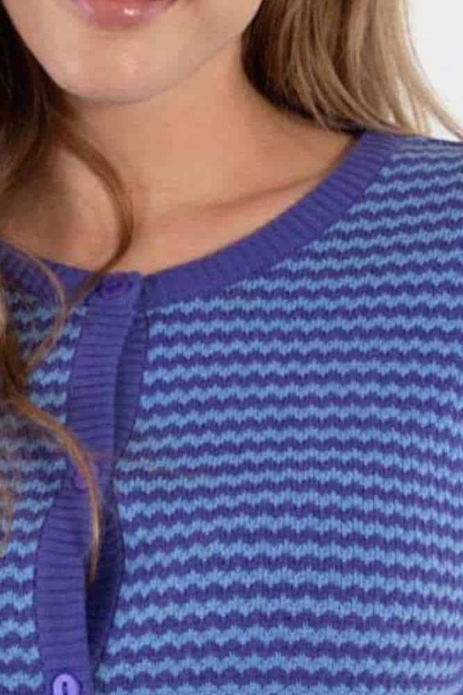 Danesaga Pearl Knit Cardigan Cold Purple Waterblue