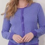 Danesaga Pearl Knit Cardigan Cold Purple Waterblue
