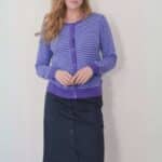 Danesaga Pearl Knit Cardigan Cold Purple Waterblue