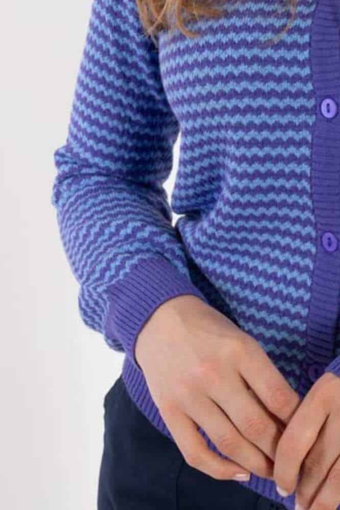 Danesaga Pearl Knit Cardigan Cold Purple Waterblue
