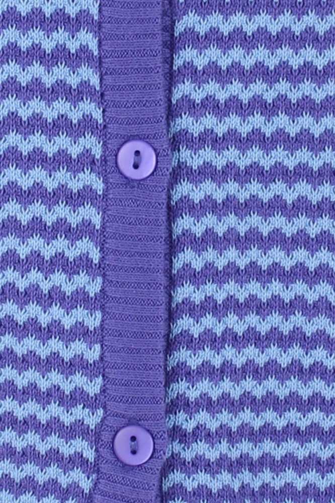 Danesaga Pearl Knit Cardigan Cold Purple Waterblue