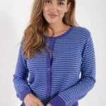 Danesaga Pearl Knit Cardigan Cold Purple Waterblue