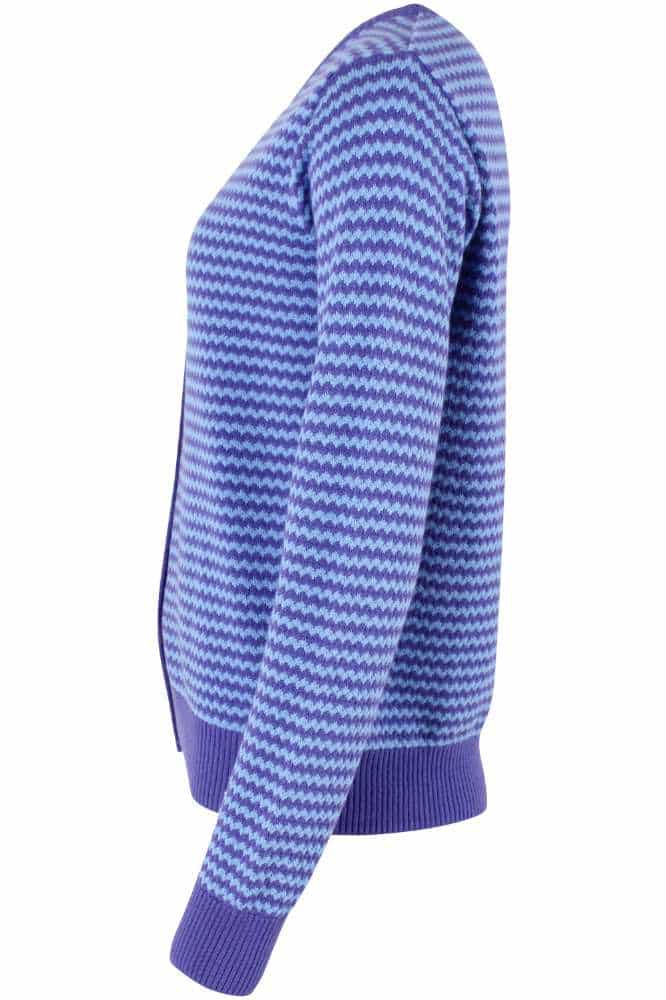 Danesaga Pearl Knit Cardigan Cold Purple Waterblue