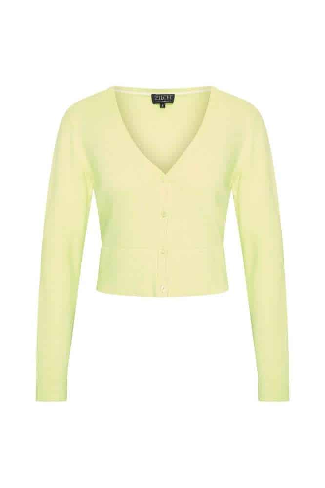 Zilch Cardigan Short Fresh Lemon - La Vie en Rose Damesmode (1)