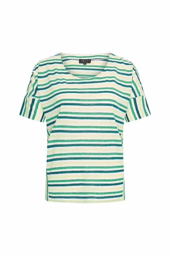 Zilch Shirt Stripe Bright Green - La Vie en Rose Damesmode