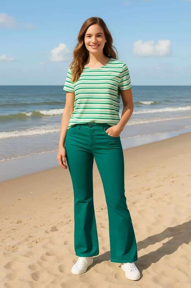 Zilch Shirt Stripe Bright Green - La Vie en Rose Damesmode