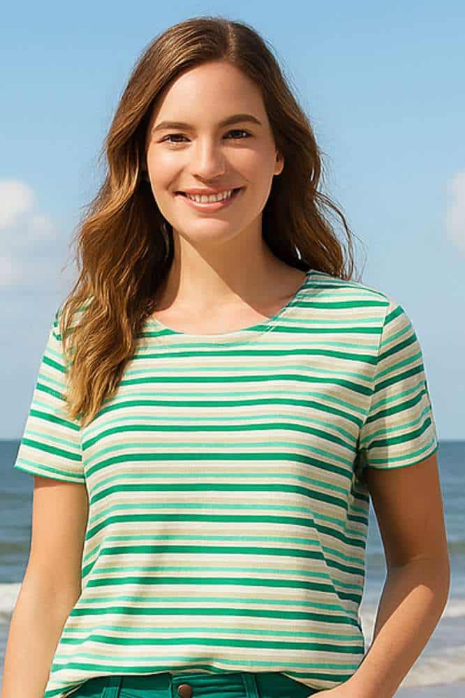 Zilch Shirt Stripe Bright Green - La Vie en Rose Damesmode