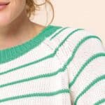Zilch Sweater Buttons Stripe Bright Green - La Vie en Rose Damesmode