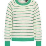 Zilch Sweater Buttons Stripe Bright Green - La Vie en Rose Damesmode