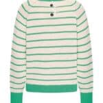 Zilch Sweater Buttons Stripe Bright Green - La Vie en Rose Damesmode