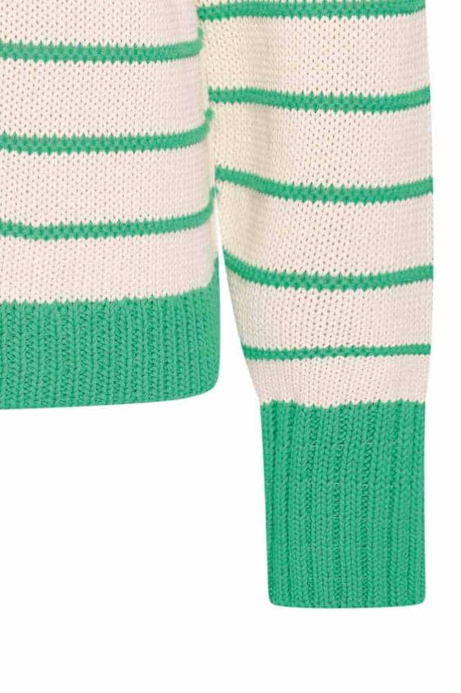 Zilch Sweater Buttons Stripe Bright Green - La Vie en Rose Damesmode