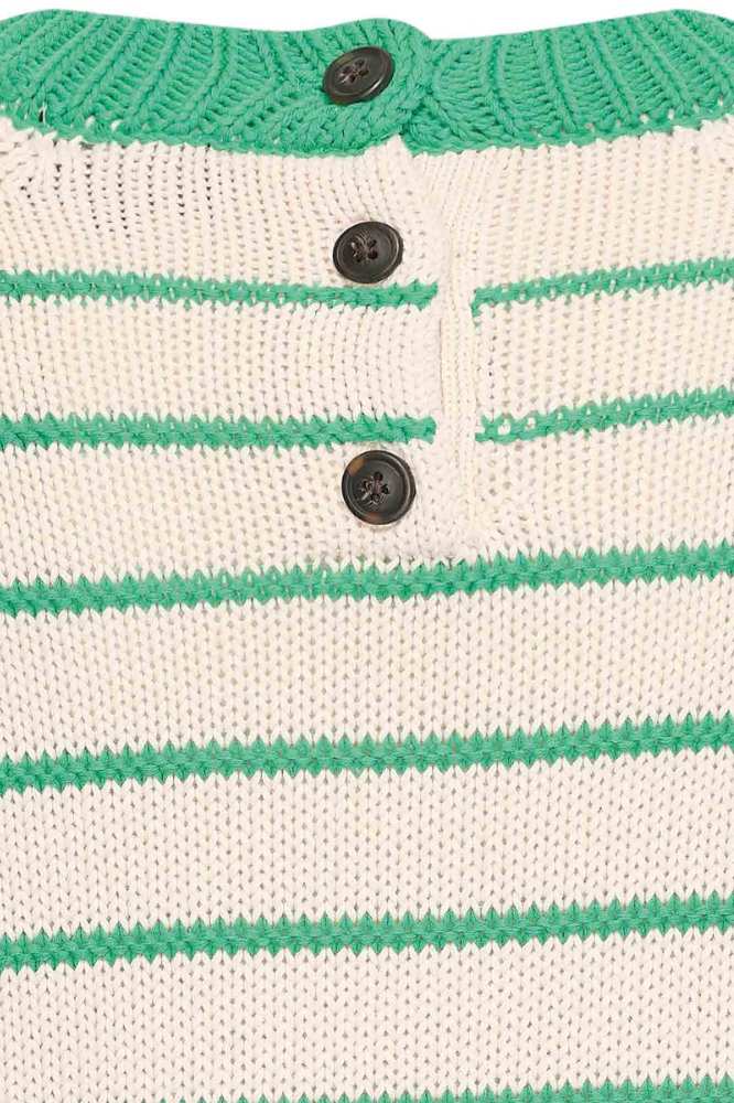 Zilch Sweater Buttons Stripe Bright Green - La Vie en Rose Damesmode