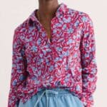 Seasalt Cornwall Larissa Shirt Collaged Floral Scarlet - La Vie en Rose Damesmode