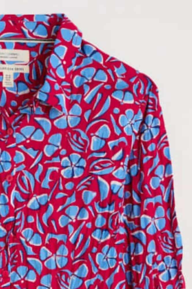 Seasalt Cornwall Larissa Shirt Collaged Floral Scarlet - La Vie en Rose Damesmode