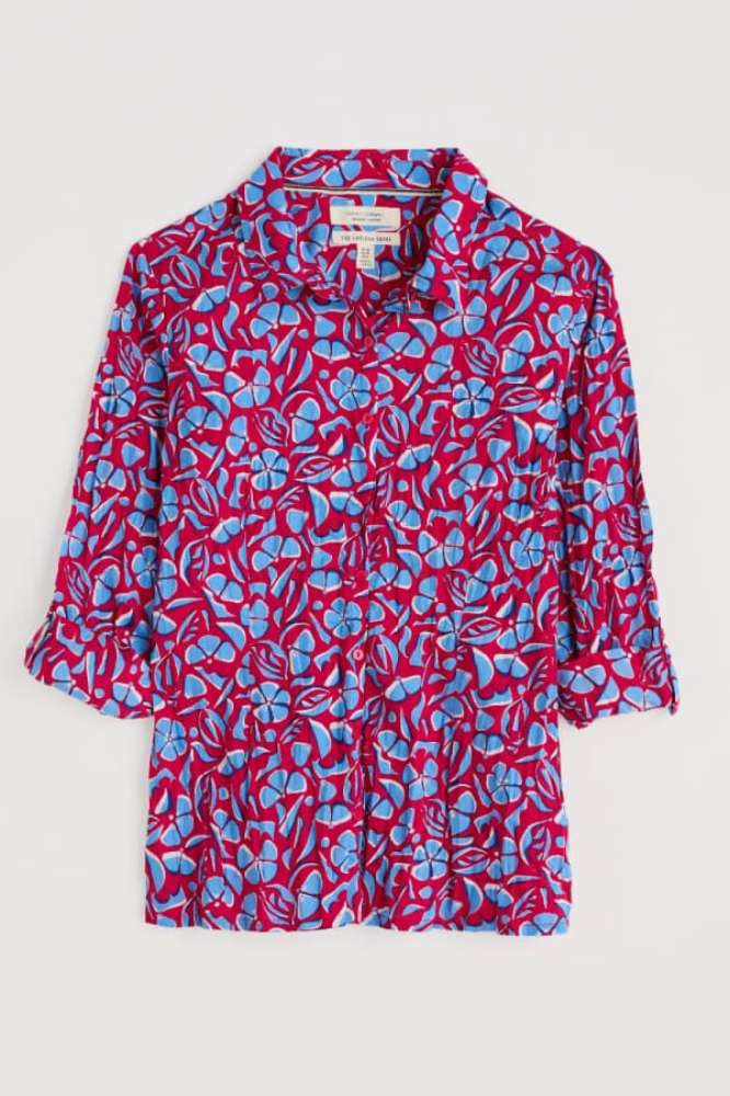 Seasalt Cornwall Larissa Shirt Collaged Floral Scarlet - La Vie en Rose Damesmode