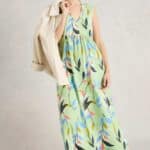 White Stuff Archer Jersey Maxi Dress Green Multi (1)