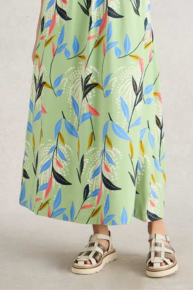 White Stuff Archer Jersey Maxi Dress Green Multi (1)