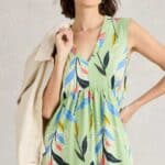 White Stuff Archer Jersey Maxi Dress Green Multi (1)