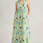 White Stuff Archer Jersey Maxi Dress Green Multi (1)