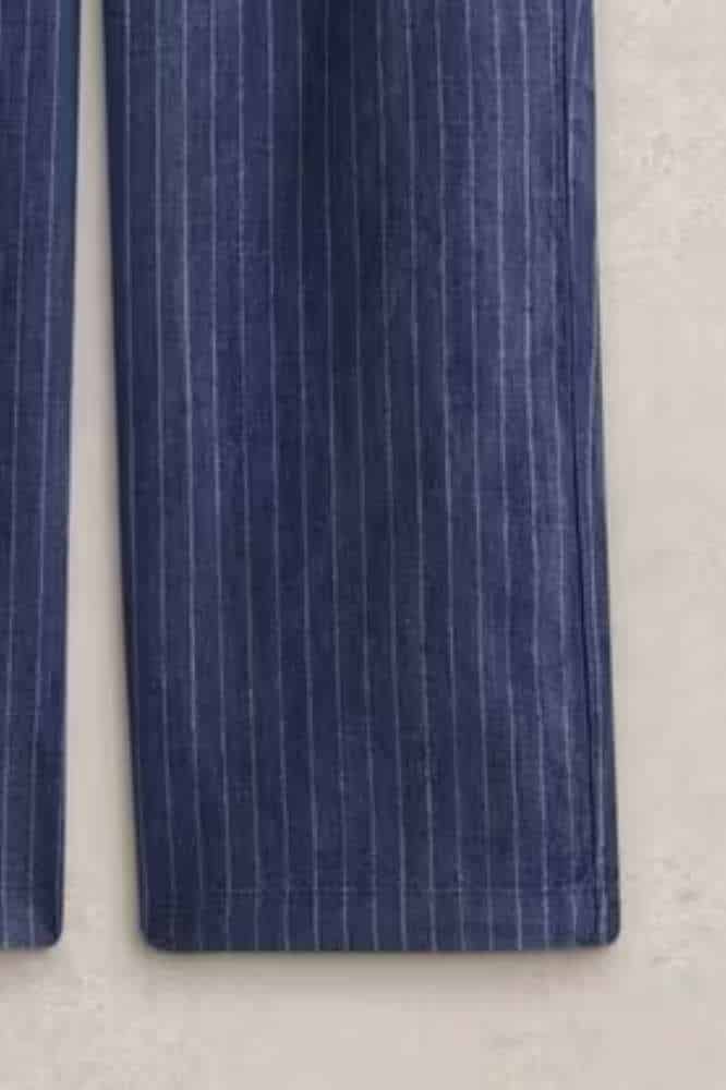 White Stuff Belle Linen Blend Wide Trouser Navy Multi - La Vie en Rose Damesmode