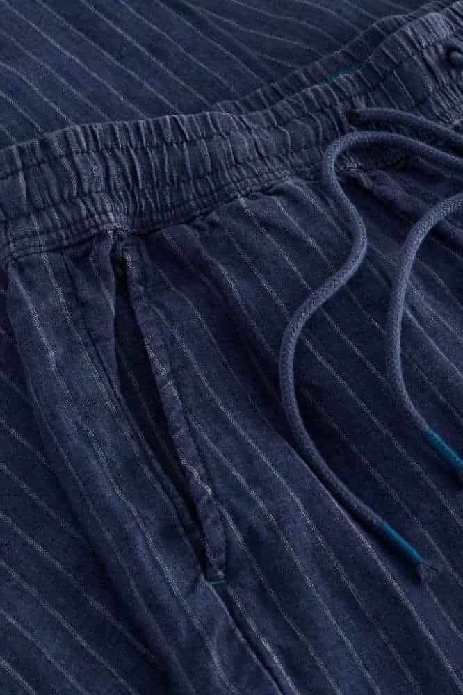 White Stuff Belle Linen Blend Wide Trouser Navy Multi - La Vie en Rose Damesmode