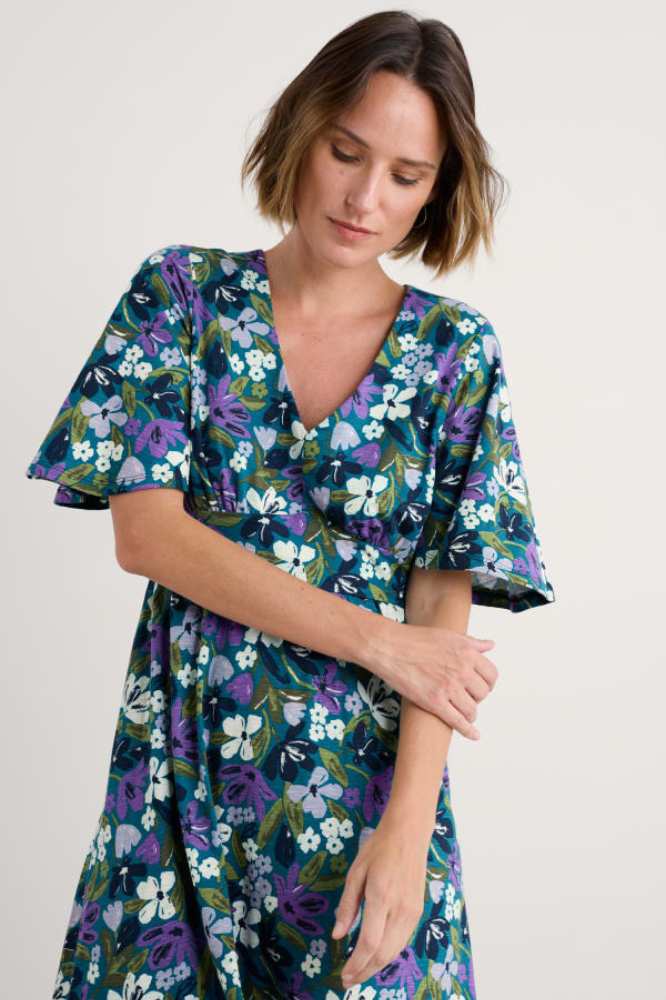 Seasalt Cornwall Chateaux Dress Crayon Floral Dark Drift - La Vie en Rose Damesmode