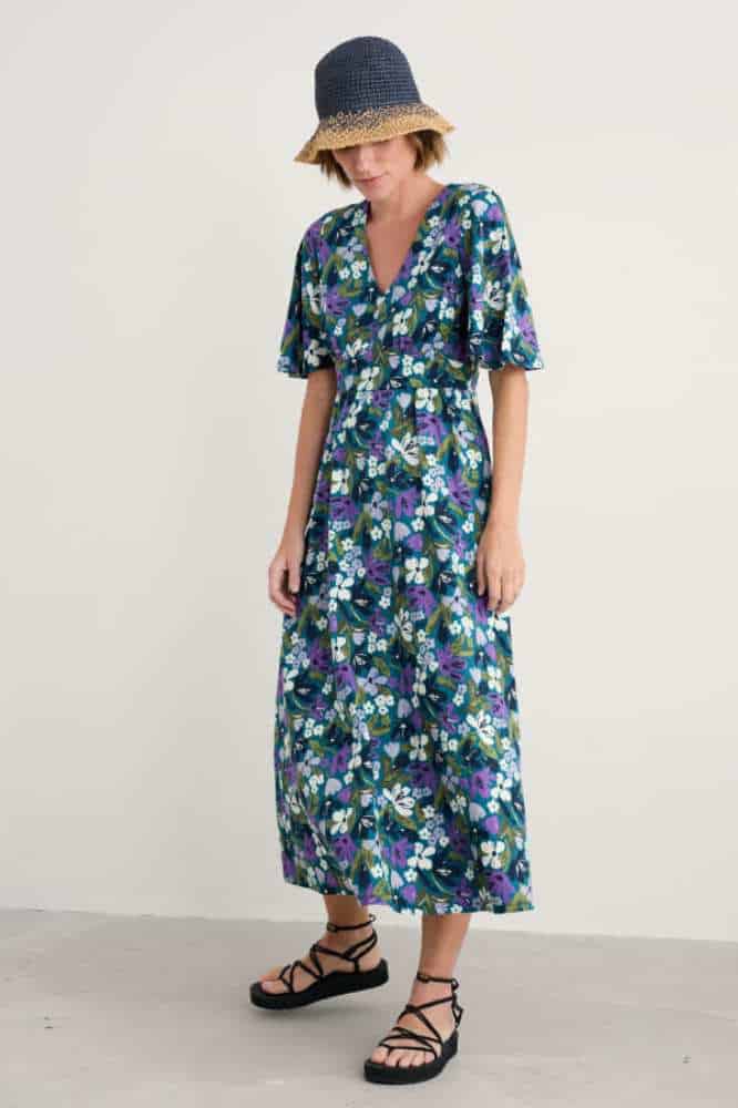 Seasalt Cornwall Chateaux Dress Crayon Floral Dark Drift - La Vie en Rose Damesmode