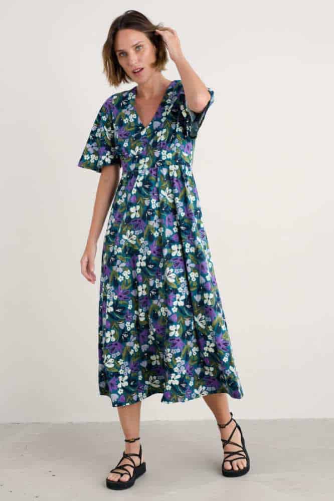 Seasalt Cornwall Chateaux Dress Crayon Floral Dark Drift - La Vie en Rose Damesmode