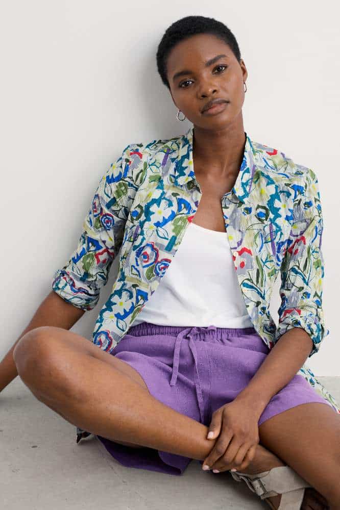 Seasalt Cornwall Larissa Shirt Studio Floral Chalk - La Vie en Rose Damesmode