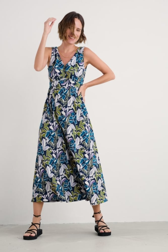 Seasalt Cornwall Polmanter Dress Linear Leaves Maritime - La Vie en Rose Damesmode