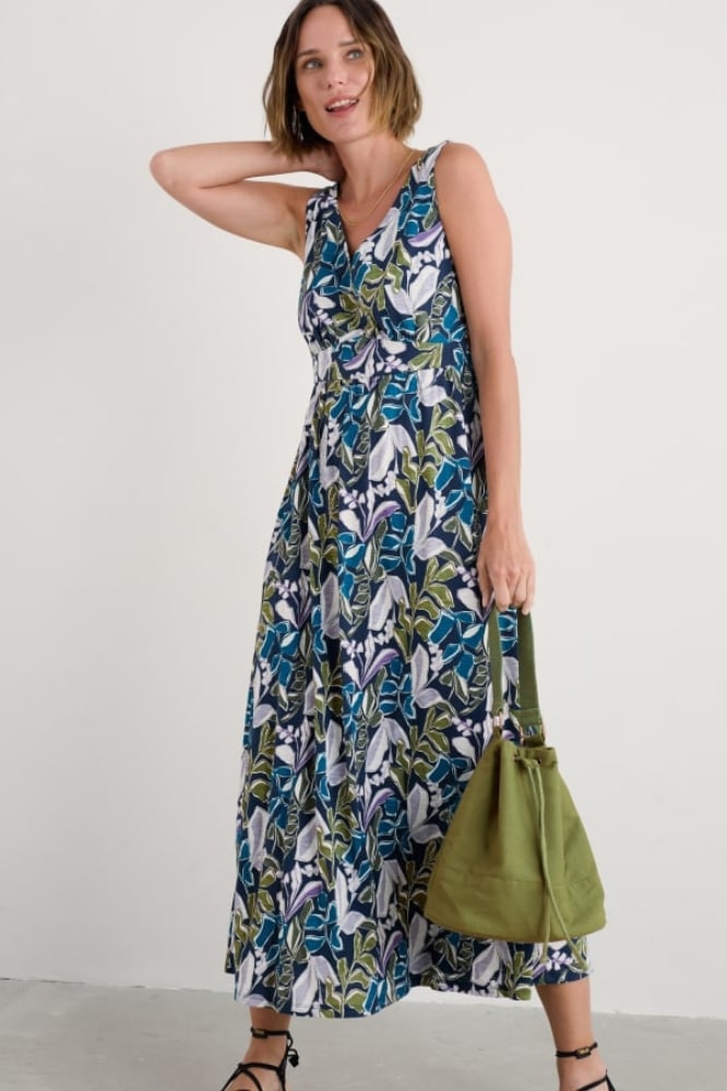 Seasalt Cornwall Polmanter Dress Linear Leaves Maritime - La Vie en Rose Damesmode