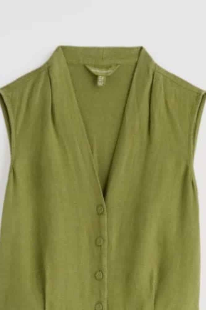 Seasalt Cornwall Sleeveless Carved Wood Dress Dark Citron - La Vie en Rose Damesmode