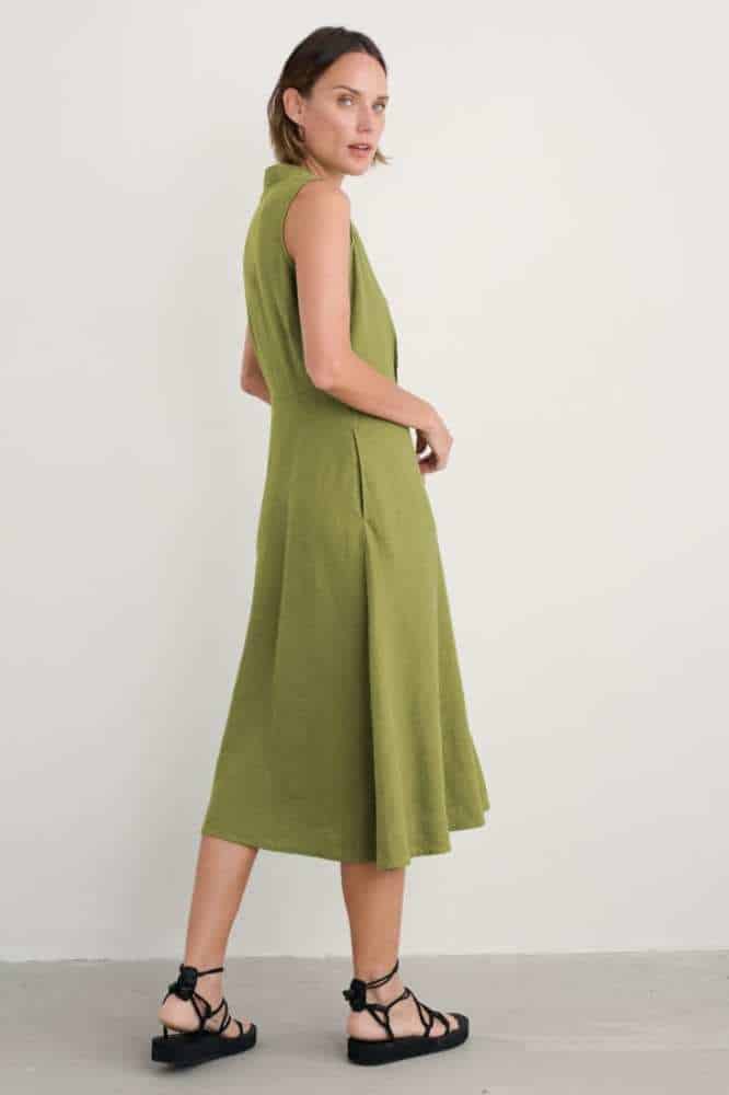 Seasalt Cornwall Sleeveless Carved Wood Dress Dark Citron - La Vie en Rose Damesmode