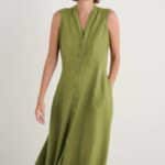 Seasalt Cornwall Sleeveless Carved Wood Dress Dark Citron - La Vie en Rose Damesmode