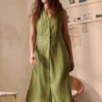 Seasalt Cornwall Sleeveless Carved Wood Dress Dark Citron - La Vie en Rose Damesmode