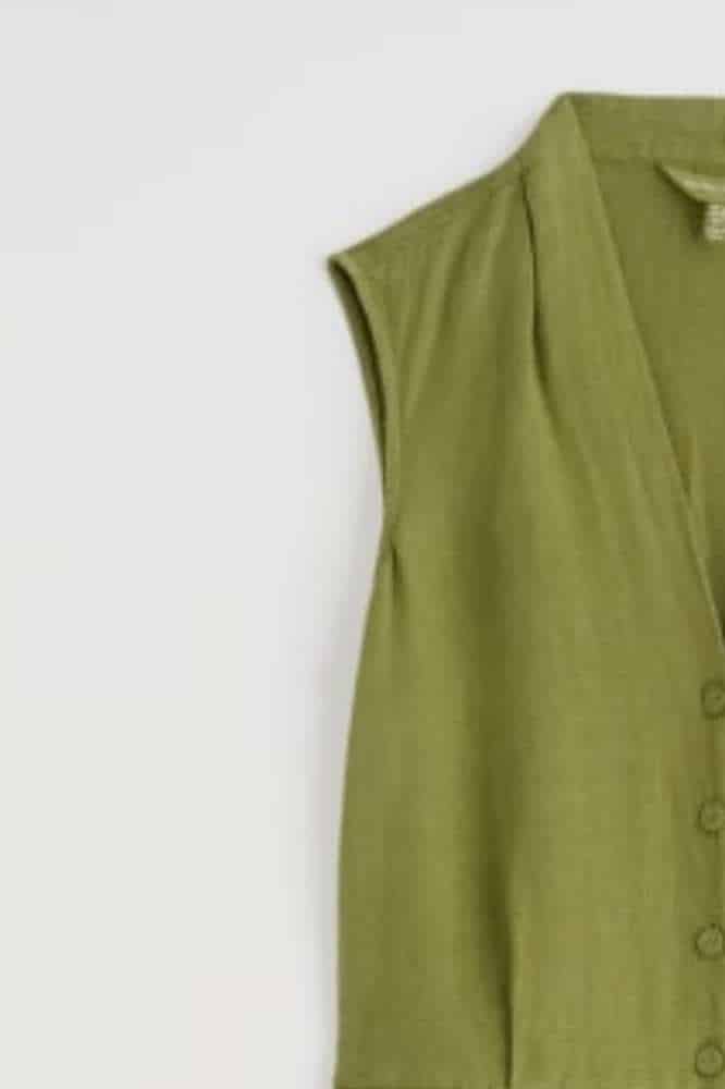 Seasalt Cornwall Sleeveless Carved Wood Dress Dark Citron - La Vie en Rose Damesmode