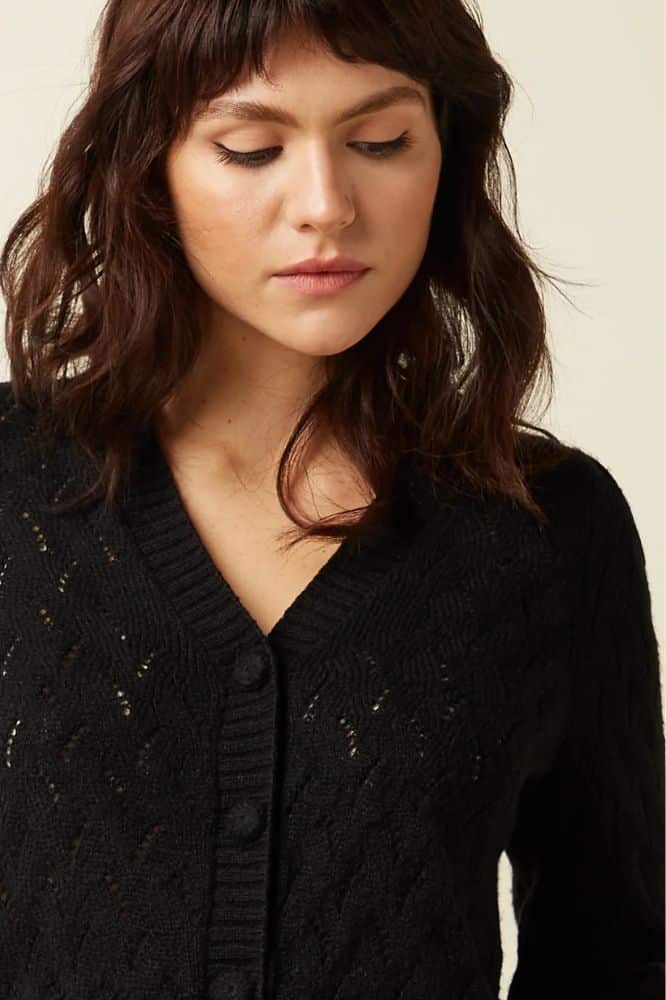 King Louie Cardi V Farfalle Black - La Vie en Rose Damesmode