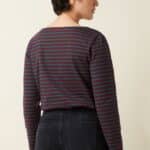King Louie Boatneck Yoke Top Britney Stripe Porto Red - La Vie en Rose Damesmode